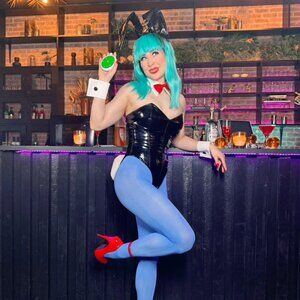 Bulma Briefs Bunny Girl Suit Corset w/ wig DBZ Dragon Ball Z Cosplay Costume